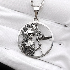 Sterling Silver Athena Pendant, Corinthian Jewelry, Handmade Antique Jewelry, Ancient Greece Necklace, Ancient Greece Lovers Gift, Gift idea