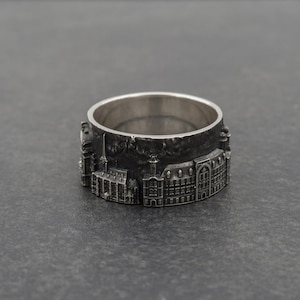 Sterling Silver Ring Pilsen, Handmade Ring Plzen, Plzen Cityscape Ring, Czech Ring, Friendship Gift, Silver Gift, Czech Lovers Gift