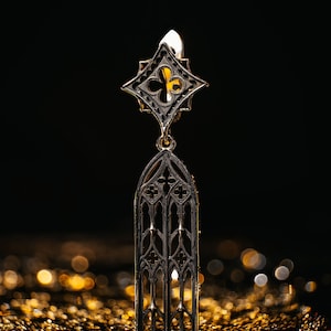 Sterling Silver Gothic Window Earrings: Oxidized Medieval Jewelry
