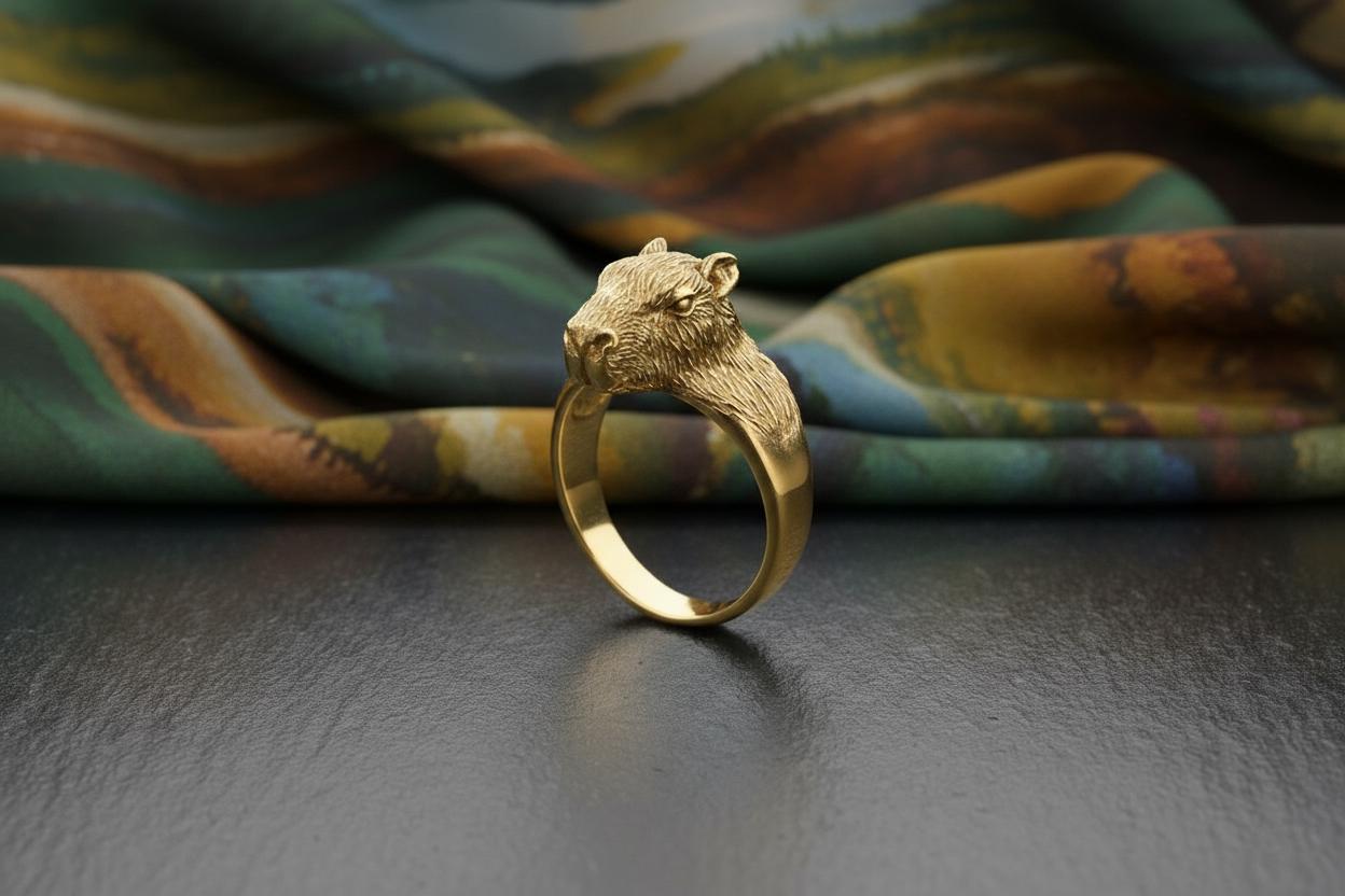 Sterling Silver Capybara Ring: Handmade Animal Jewelry - Etsy Israel