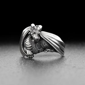 Sterling Silber Drache Ring: Handgemachter Fantasy Schmuck