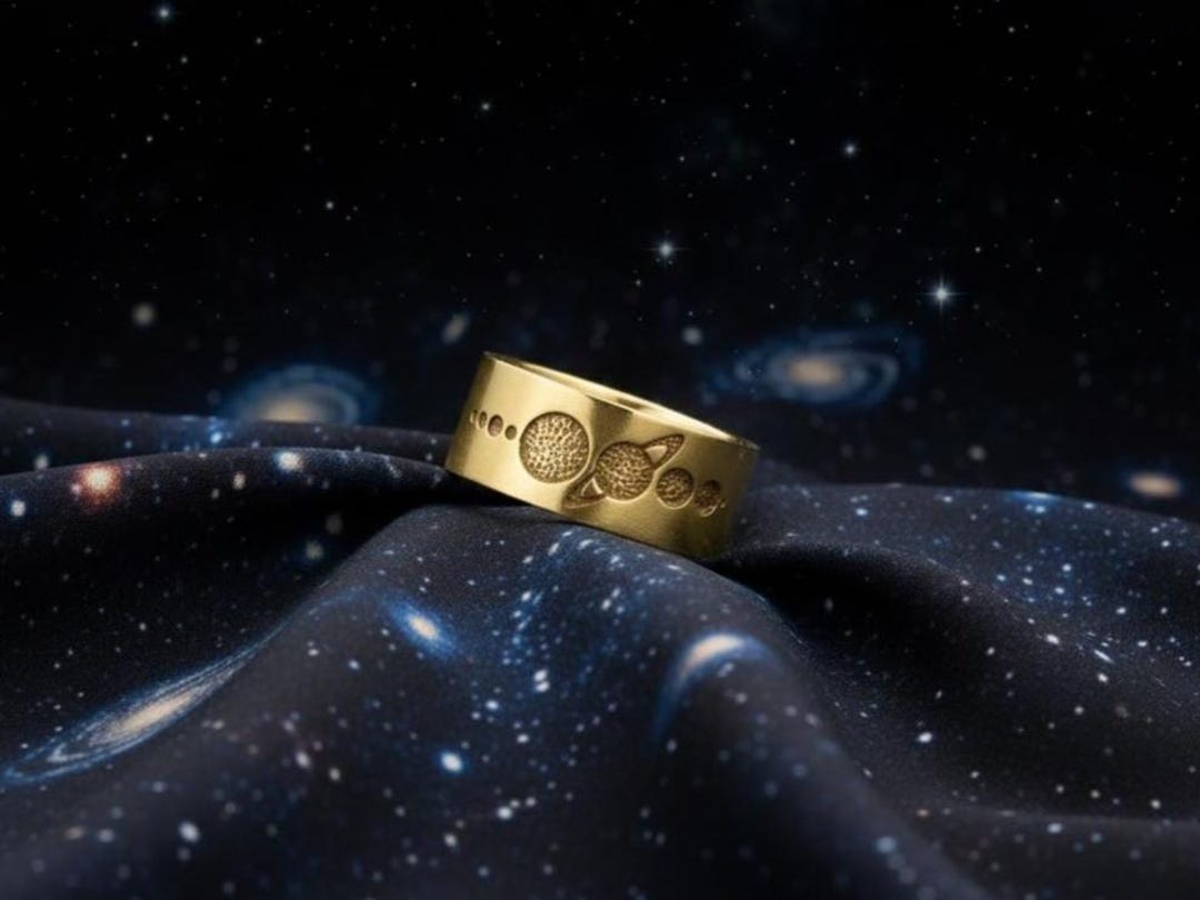 Space Ring Set Sterling Silver Solar System Ring: Handmade Space Jewelry - Etsy