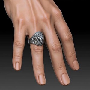 Sterling Silver Lion Ring: Handmade Animal Jewelry image 6