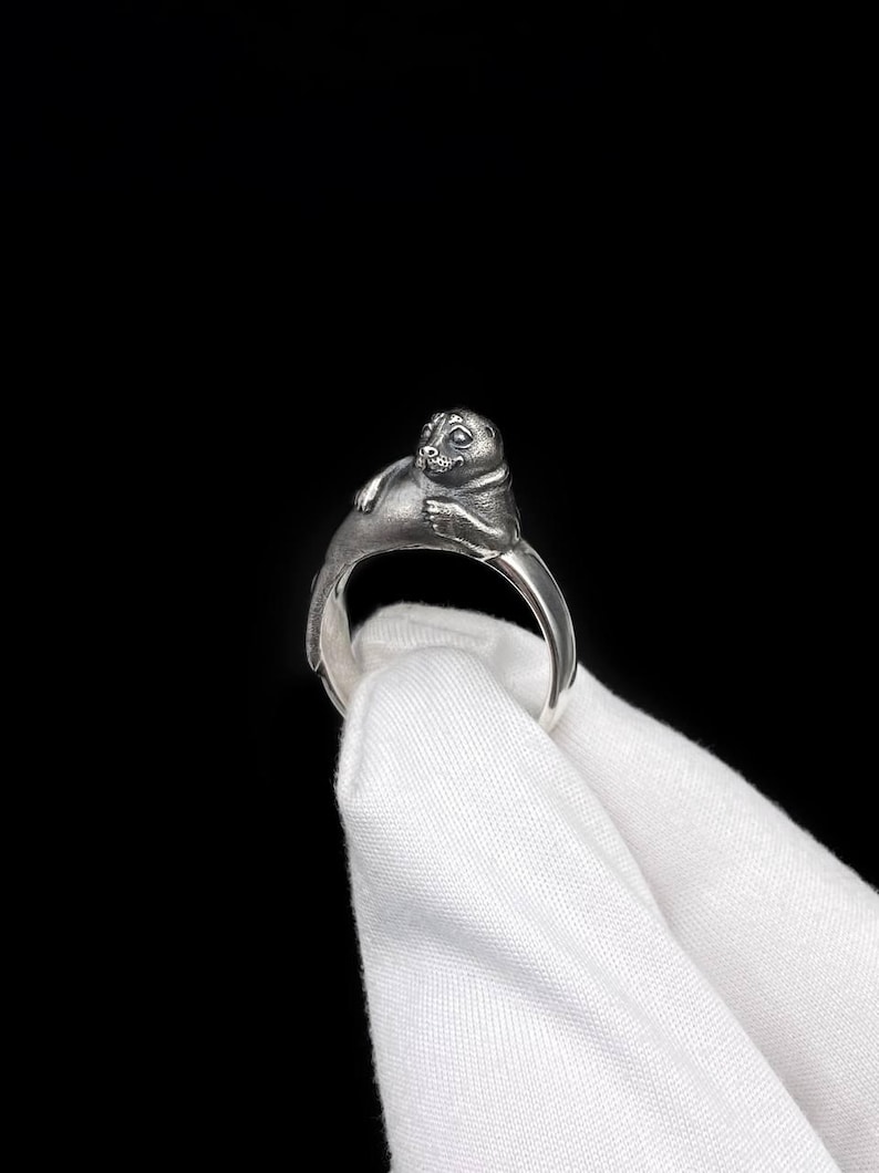 Silver Seel Ringe Sterling Silver Seal Ring: Handmade Sea Animal Jewelry - Etsy