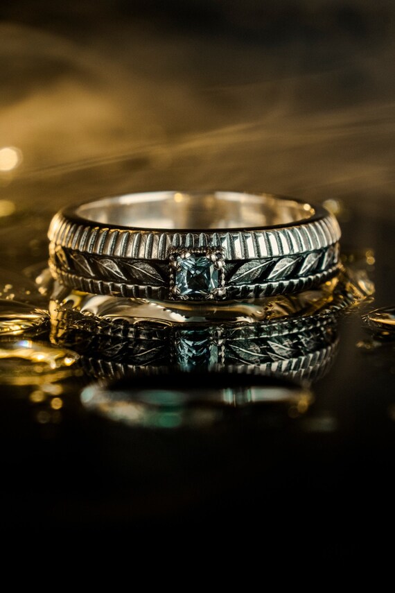 Oxidized Sterling Silver Ancient Greek Ring: Handmade Vintage Style