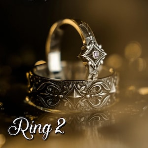 Sterling Silver Gothic Wedding Rings, Engagement Rings, Handmade ...