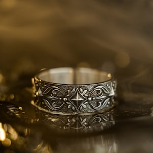 Sterling Silver Gothic Wedding Rings, Engagement Rings, Handmade ...