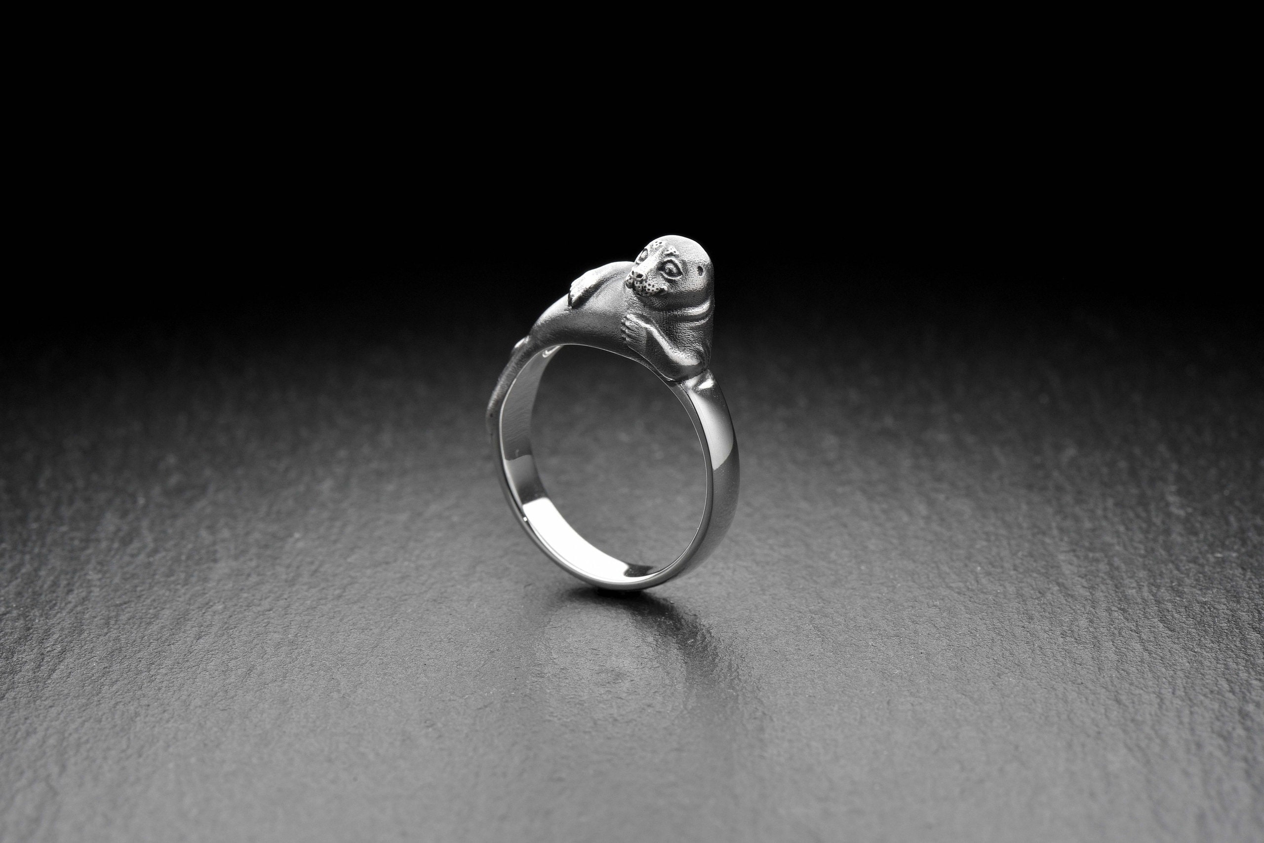 Silver Seel Ringe Sterling Silver Seal Ring: Handmade Sea Animal Jewelry - Etsy