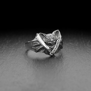 Sterling Silver Ring Bat, Vampire Bat Ring, Gothic Bat Ring, Animal ...