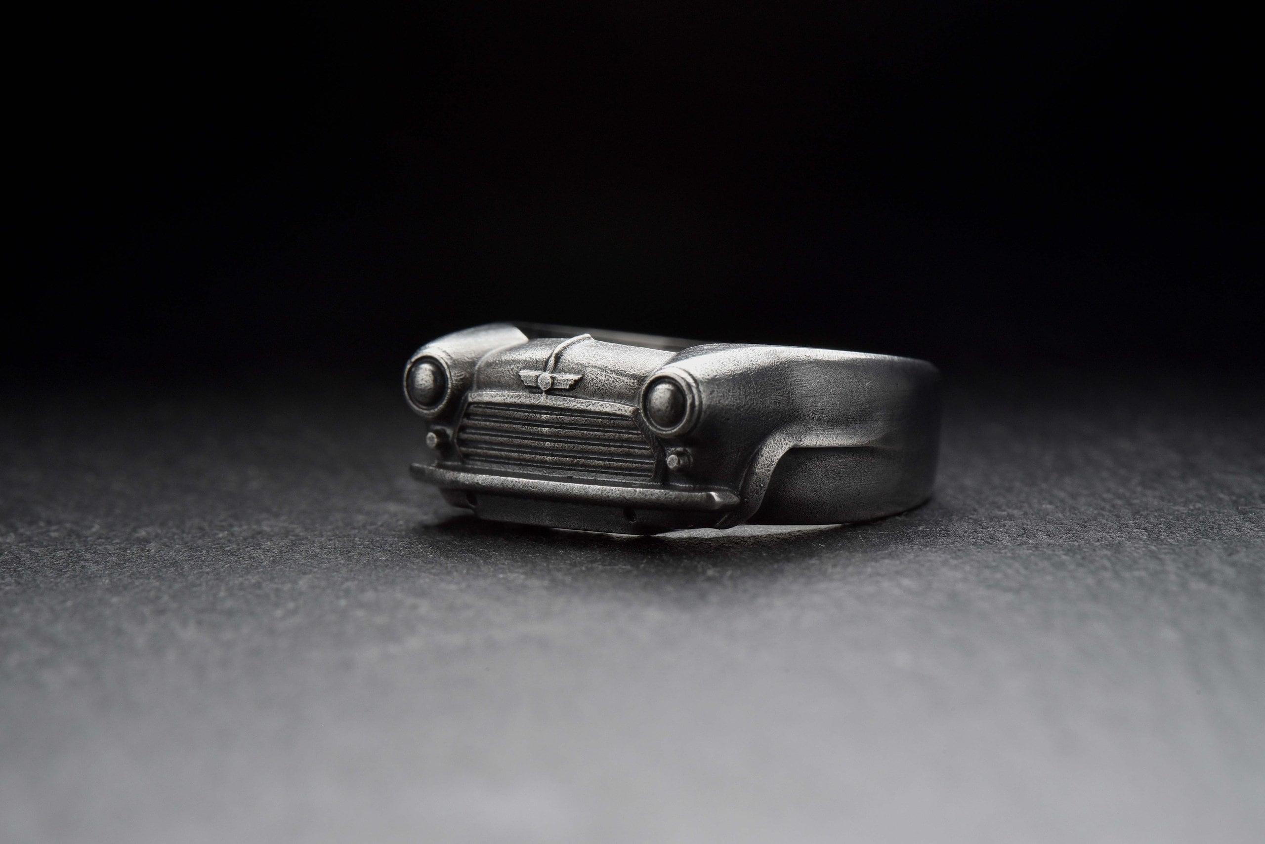スターリングシルバーのMINI Cooperリング：ハンドメイドのカーラバー 