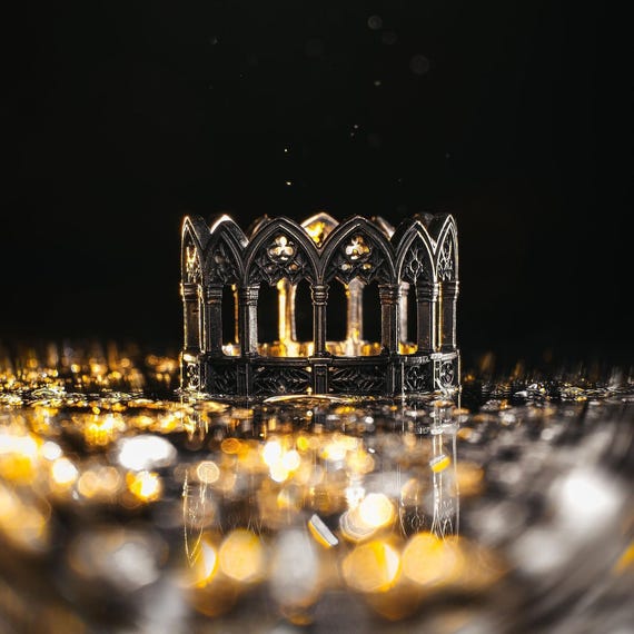 Sterling Silver Gothic Ring, Handmade Medieval Engagement Ring