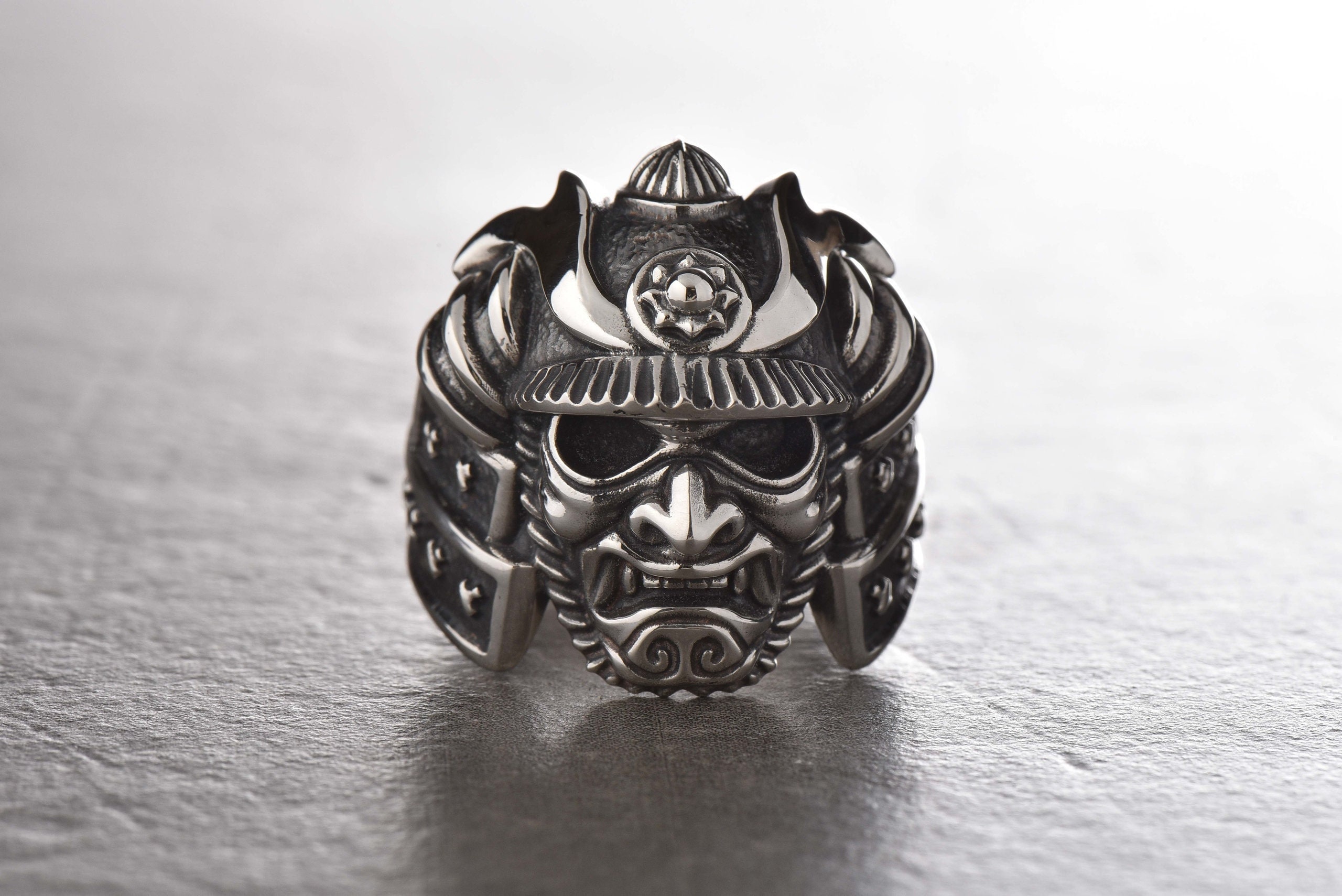 Sterling Silver Samurai Ring, Handmade Japan Style Jewelry