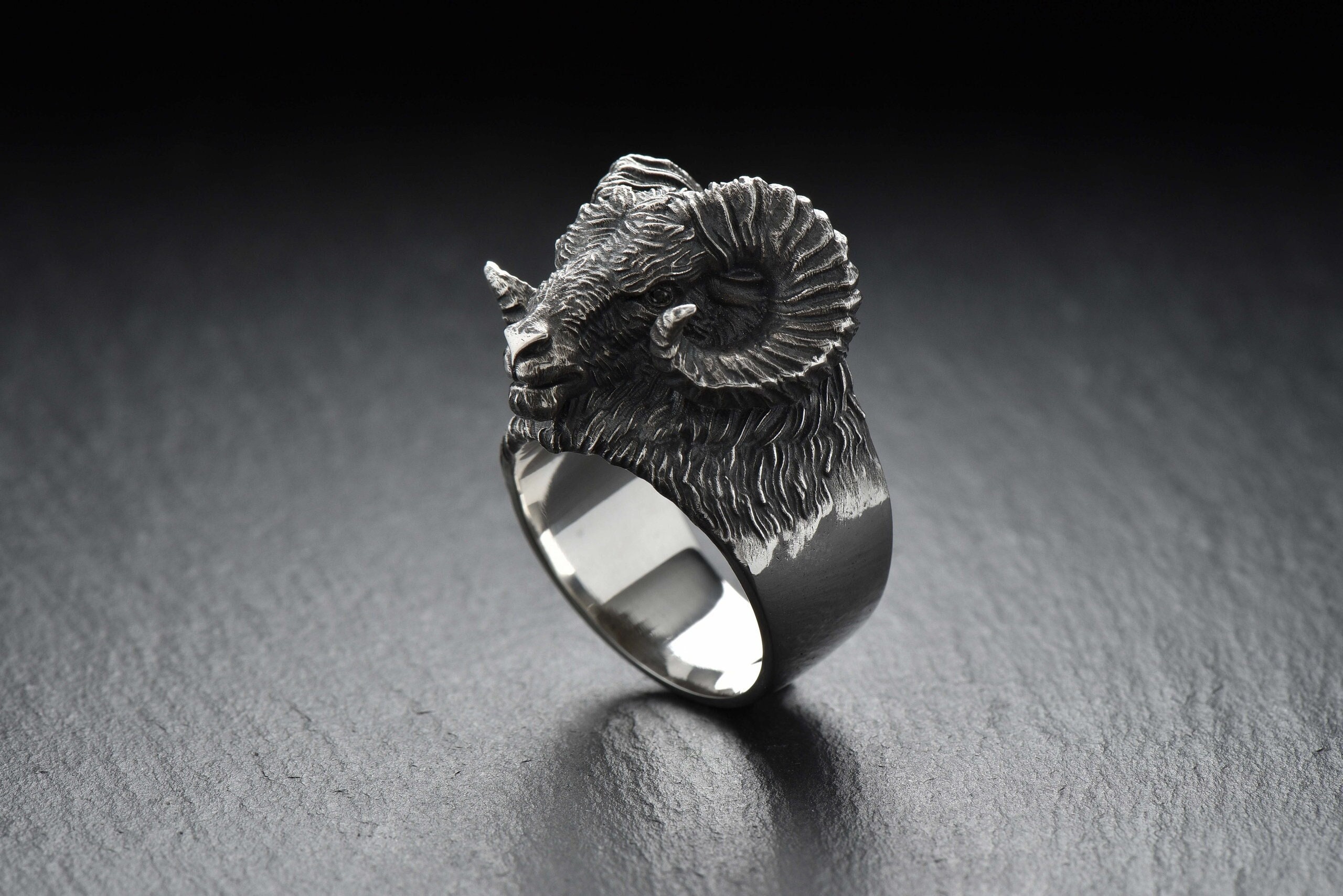 Handmade Sterling Silver Ram Signet Ring: Animal Totem Jewelry - Etsy