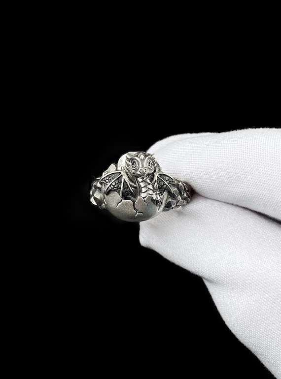Sterling Silver Ring Baby Dragon Cute Dragon Ring Dragon Jewelry Handmade Dragon Ring Fantasy Lovers Gift Dragons Lovers Ring Etsy
