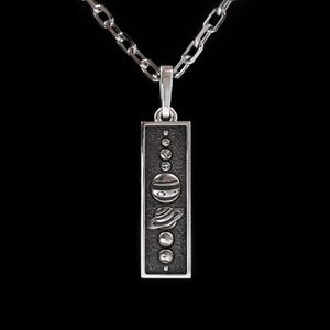 Sterling Silver Solar System Pendant, Planet Necklace, Space Jewelry, Astronomical Gift, Celestial Jewelry, Handmade 925 Silver Pendant
