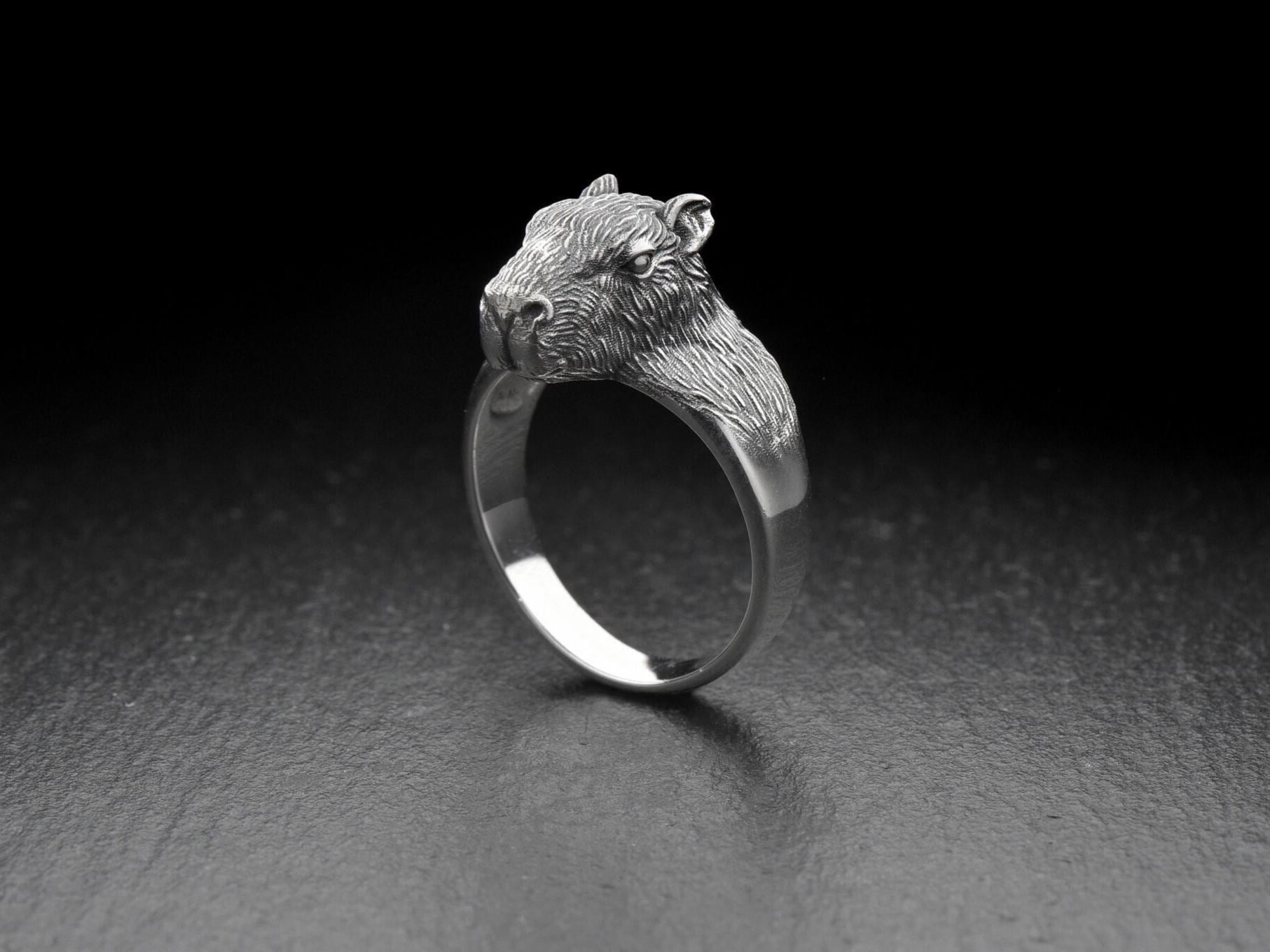 Sterling Silver Capybara Ring: Handmade Animal Jewelry - Etsy Israel