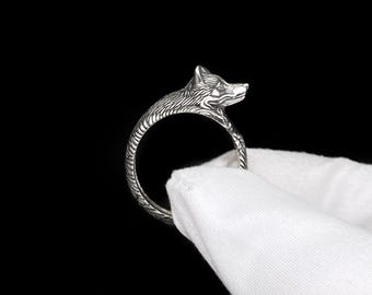 Personalized Fox Tail Ring – 925 Sterling Silver Adjustable Name Engraved Jewelry, Gift For Pet Lovers - View #4