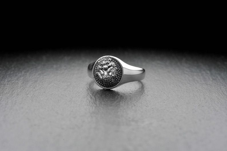 A small sterling silver ring depicting a sleeping hedgehog is a great choice for those who love natural aesthetics and care about wildlife.