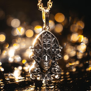 Sterling Silver Gothic Pendant: Victorian Vampire Necklace