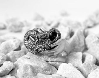 Schlangenring aus 925er Silber: Handgemachter Schlangenschmuck