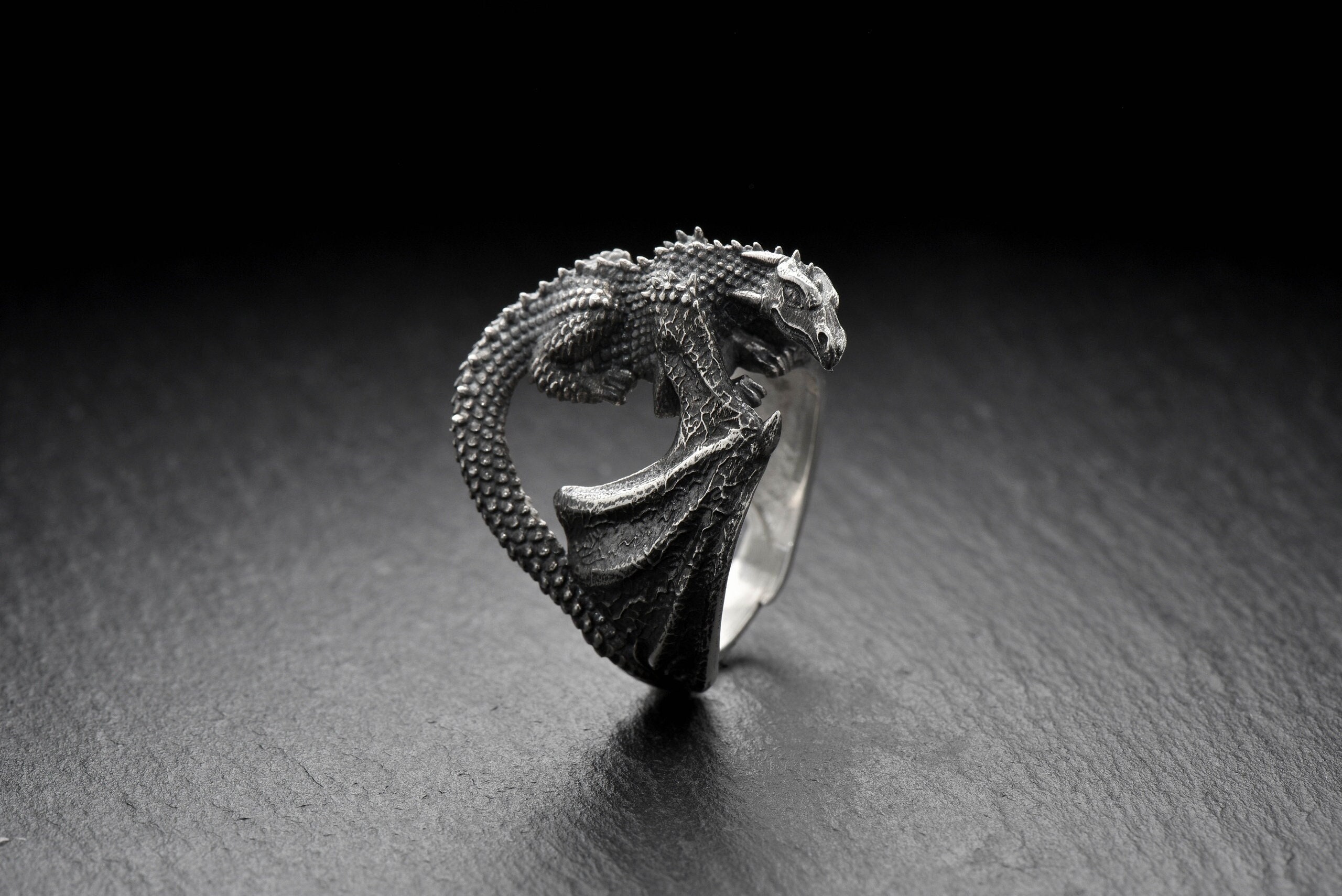 925 Slim Silver Dragon Ring – Suay Men