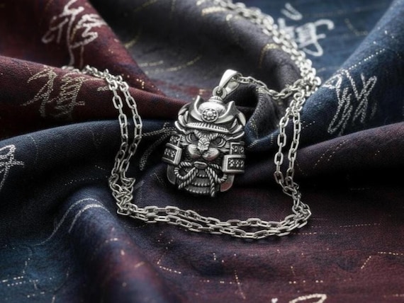 Sterling Silver Samurai Cat Pendant – Japanese Warrior Necklace - Etsy