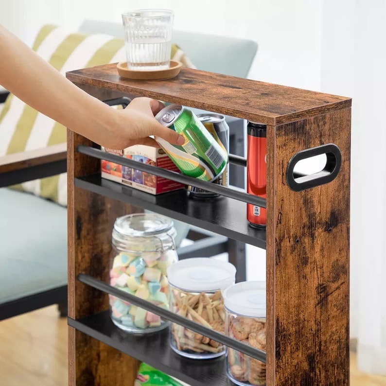 HOOBRO 3tier Slim Rolling Cart Narrow Serving Kitchen Trolley Etsy