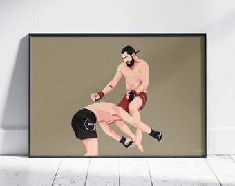Jorge Masvidal Flying Knee KO Ben Askren | BMF-titel | Snabbaste ko | UFC | MMA-memorabilia | Platt design | Gåva | Sport | Tryck