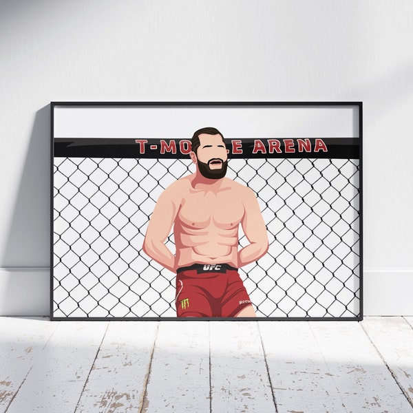 Jorge Masvidal signature lean on fence | BMF Title | Fastest ko | UFC | MMA Memorabilia | Flat Design | Gift | Sports | Print