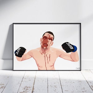 Nate Diaz after defeating Conor McGregor | I'm not surprised | 209 | Stockton | UFC | MMA Memorabilia | Flat Design | Gift | Sports | Print