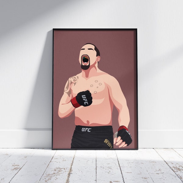 Robert Whittaker | The Reaper | Bobby Knuckles | UFC Art | Poster | MMA | Flat Design | Pop Art | Modern Design | Wall Art