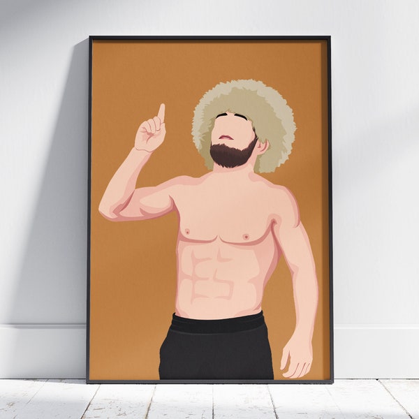 Khabib Nurmagomedov GOAT | UFC Art | Poster | MMA | Flat Design | Pop Art | Modern Design | Minimalist