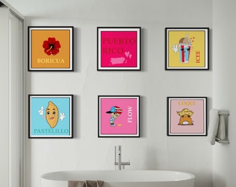 vibrant, maximalist, dopamine decor Puerto Rico Digital wall art