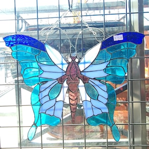 Stained glass butterfly suncatcher