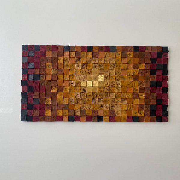 Wood Mosaic Art Etsy