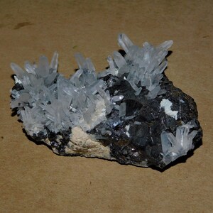 Quartz Crystals, Tetrahedrite and Pyrite Mineral Specimen
