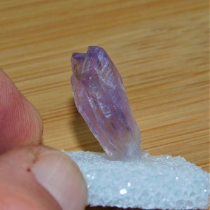 Twinned Amethyst Crystal Thumbnail Mineral Specimen