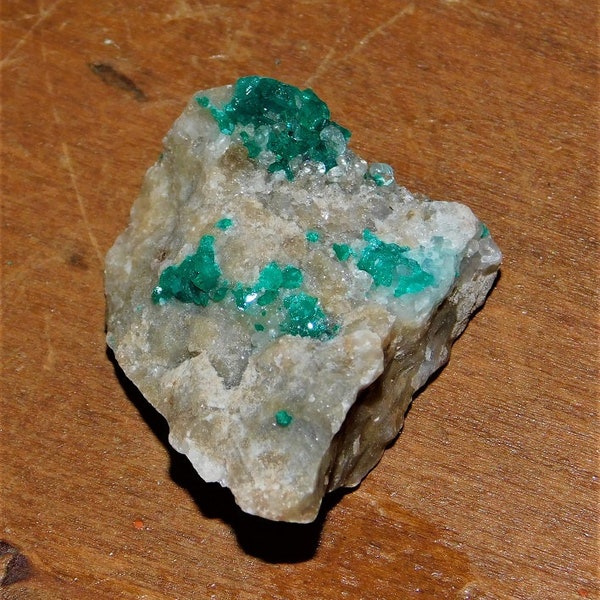 Dioptase Crystals on Matrix Thumbnail Mineral Specimen