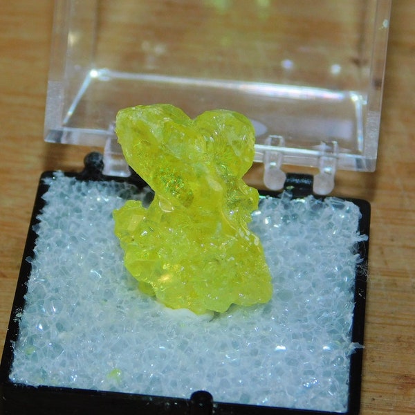 Crystallized Sulphur Thumbnail Mineral Specimen