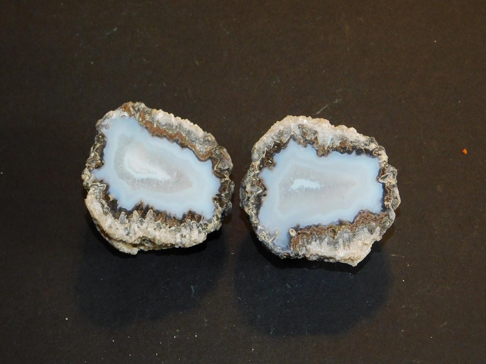 ブルーレースアゲート研磨天然ジオードハーフ - Etsy 日本