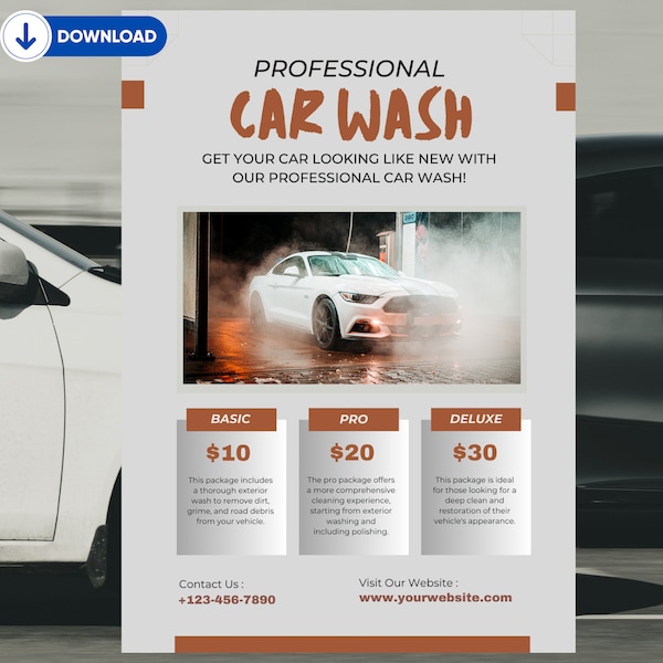 Auto Detailing, Car Detailing Flyer, car wash Flyer, Automotive Services Flyer, Social Media Flyer, Premade Business Flyer Design, car flyer