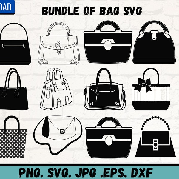 Handbag SVG\ Handbags Bundle SVG\ Purse SVG\ Hand purse Svg \ Fashion Svg\ Bags Svg\ Women Bag Cricut\Ladies handbag silhouette, Handbag png