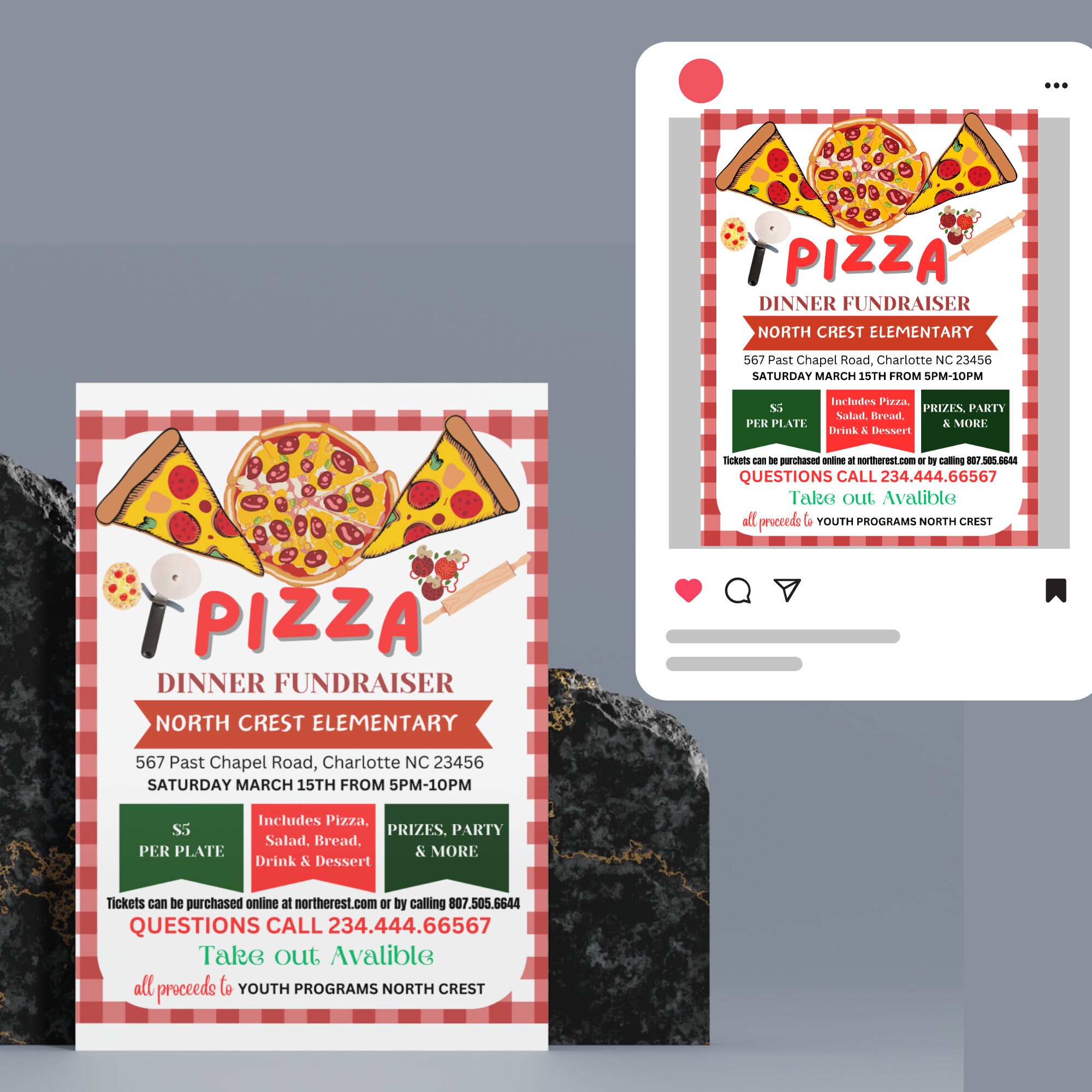 Pizza Dinner Flyer/ Editable Pizza Fundraiser Invitation/ Pto Pta ...