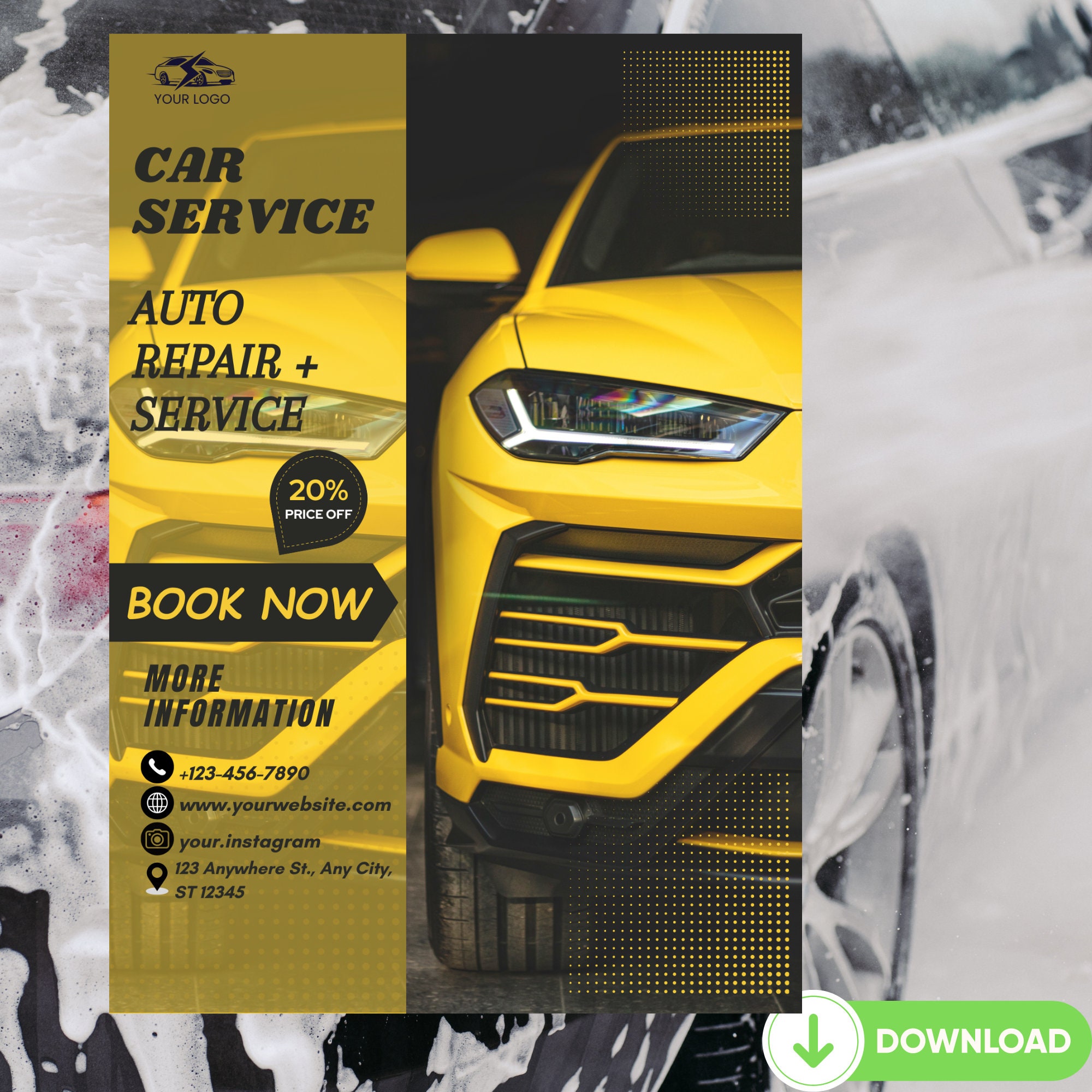 Car Detailing Flyer, Auto Detailing Business Flyer Canva Template, Auto ...