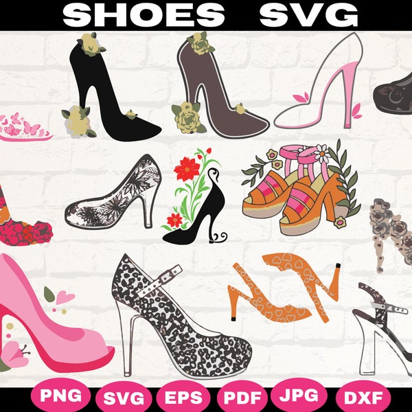 High heels svg, Floral High Heel Shoe, Women shoes, Fashion, Svg , Stiletto Heels Svg\ File For Cricut\ For Silhouette\ Cut Files\shoes svg