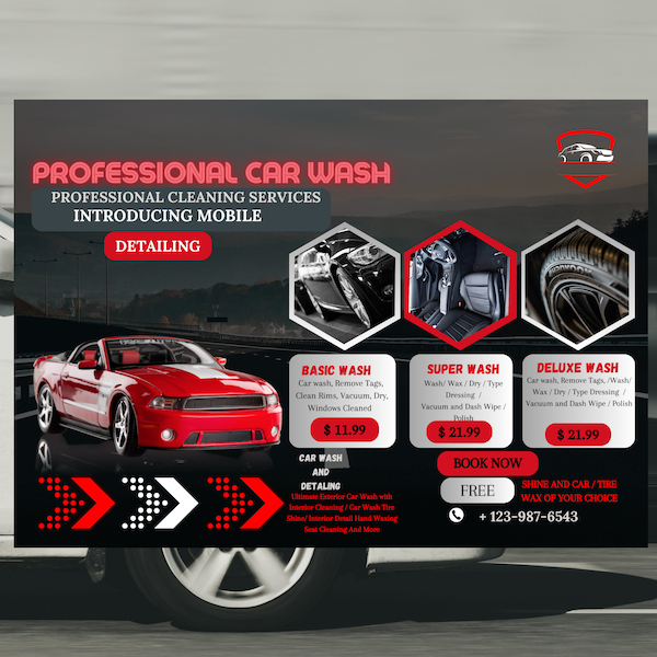 Car Wash Flyer, Automotive Services Flyer, Social Media Flyer, Premade Business Flyer Design, Car Detailing Flyer, Media Flyer,Car Wash Post