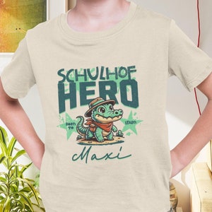 T-shirt personnalisé pour écolier 2025, inscription à l'école, t-shirt crocodile d'adieu à l'école primaire avec nom, cadeau de héros de la cour d'école, chemise de début d'école