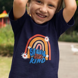 Cute schoolchild T-shirt with rainbow, schoolchild 2025 girl boy shirt, school enrollment shirt T-shirt, gift school enrollment bye bye daycare
