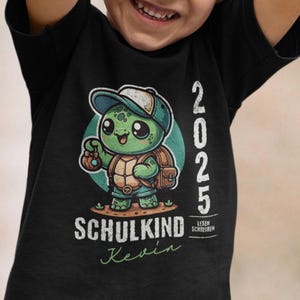 Camiseta de primer grado con nombre, camiseta personalizada escolar 2025, camiseta de tortuga para niños, regalo de niños y niñas para la inscripción escolar