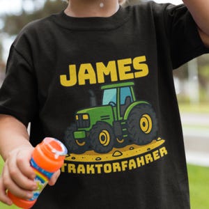 Geburtstagsshirt Bauernhof Trecker, personalisiertes Shirt mit Namen, Traktor-Motiv Kinder 3-8 Jahre, Geschenk Junge, T-Shirt Traktorfahrer